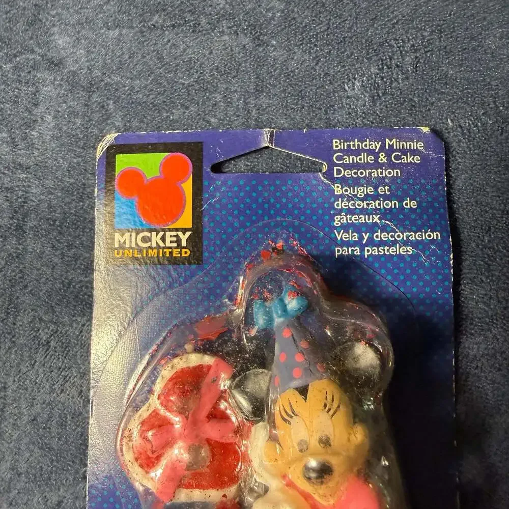 1998 Disney Mickey Unlimited Minnie Mouse Birthday Candle & Cake Decoration